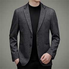 DJ6855钱塘2020-3商务休闲简约合身秋冬季中年男士西服P157，男装西服，钱塘207-3