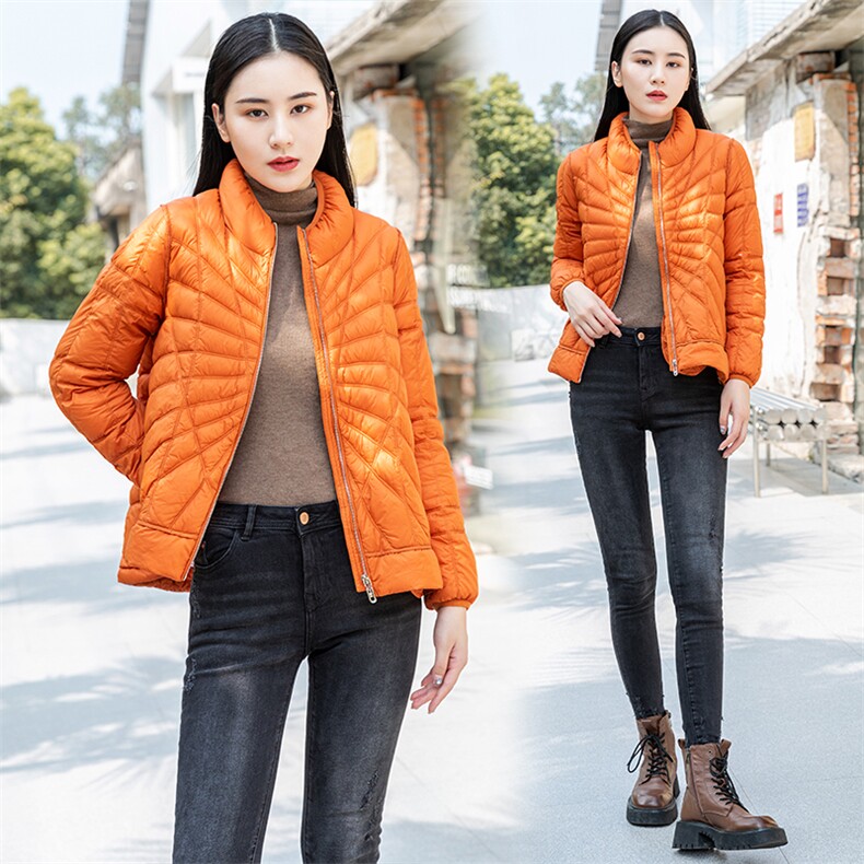 新款羽绒服女小个子欧洲站甜美短款90白鸭绒2022，女装羽绒服，笃写