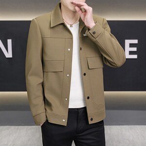 春季夹克男高品质翻领外套型男商务休闲百搭青年外套男N2610-P87图片