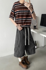 工装七分裤男夏季新款美式高街2025多口袋阔腿裤子-A2018TP45控68，男装牛仔裤，电商B241