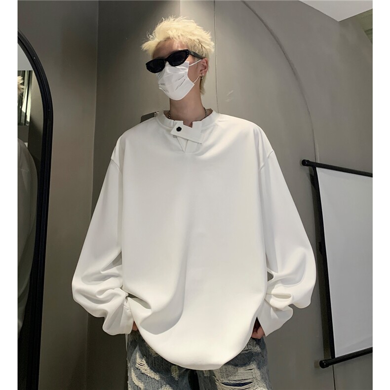 初秋新款抗皱不起球小V领T恤男长袖纯色套头上衣打底衫D362特P38,男装T恤,电商A335-1（原A458）