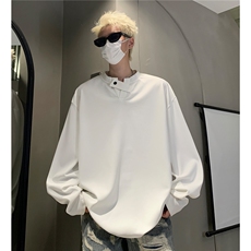 初秋新款抗皱不起球小V领T恤男长袖纯色套头上衣打底衫D362特P38，男装T恤，电商A335-1（原A458）