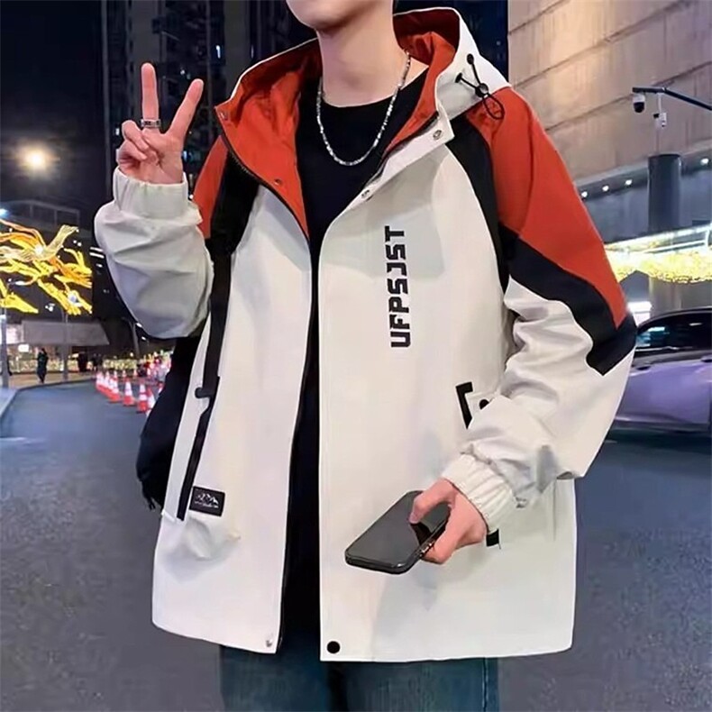 网络图现货 港风潮流连帽夹克新款时尚百搭冲锋衣外套JLY009-P70图片