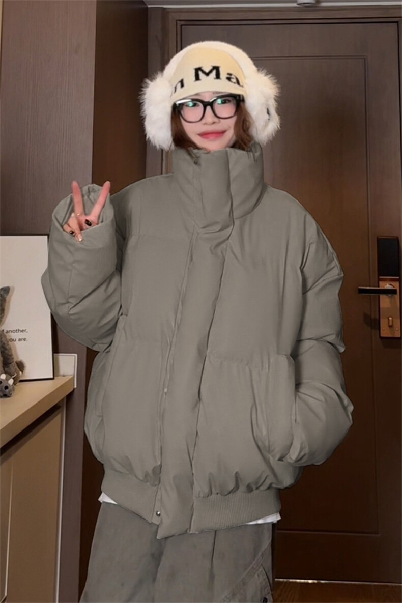 clean短款休闲中性立领PU皮棉服男女潮牌大码棉袄M2909特P90控158,男装棉衣,电商A001-1