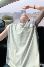 ！2026夏季新款男士重磅刺绣背心情侣潮牌无袖T恤BX306特P26，男装T恤，电商B220