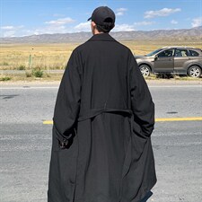 Q2094长款过膝呢子毛呢大衣男2024新款冬季韩范风衣外套P138，男装风衣，电商C306-1