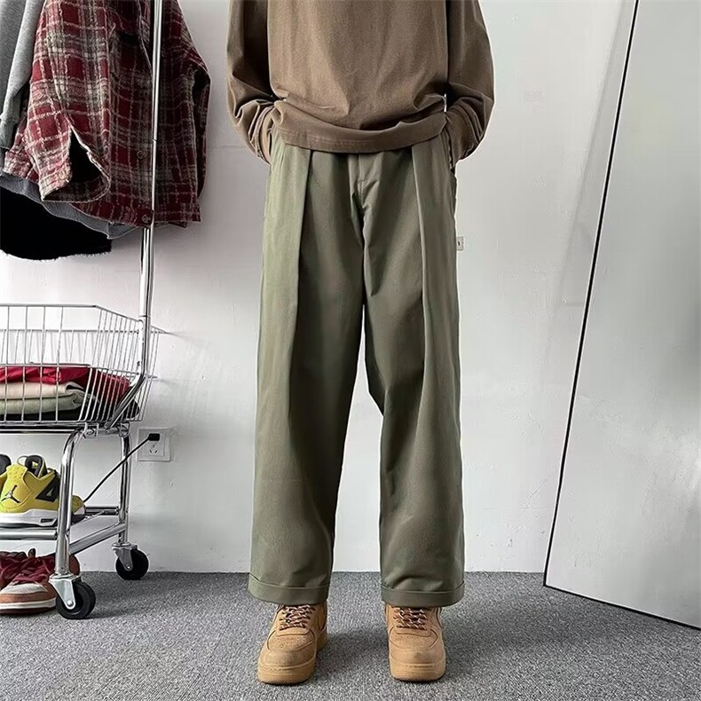 2024新款直筒阔腿工装裤春季日系复古机能运动休闲裤男K7679-P48,男装休闲裤,星座512-3