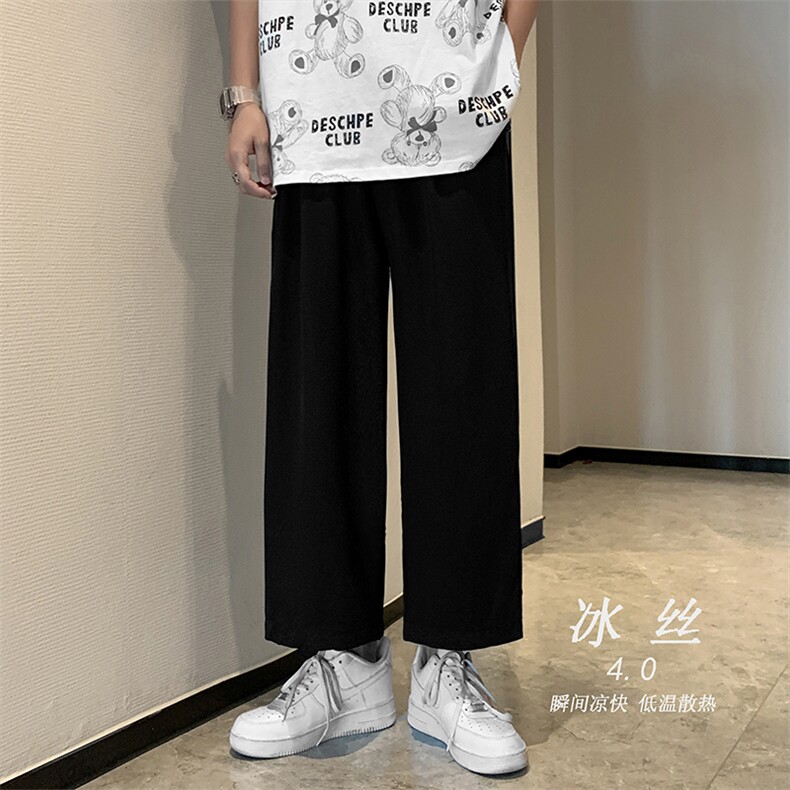 冰丝西装裤子男新款夏季薄直筒西裤垂感宽松休闲长裤潮 K851-P20图片