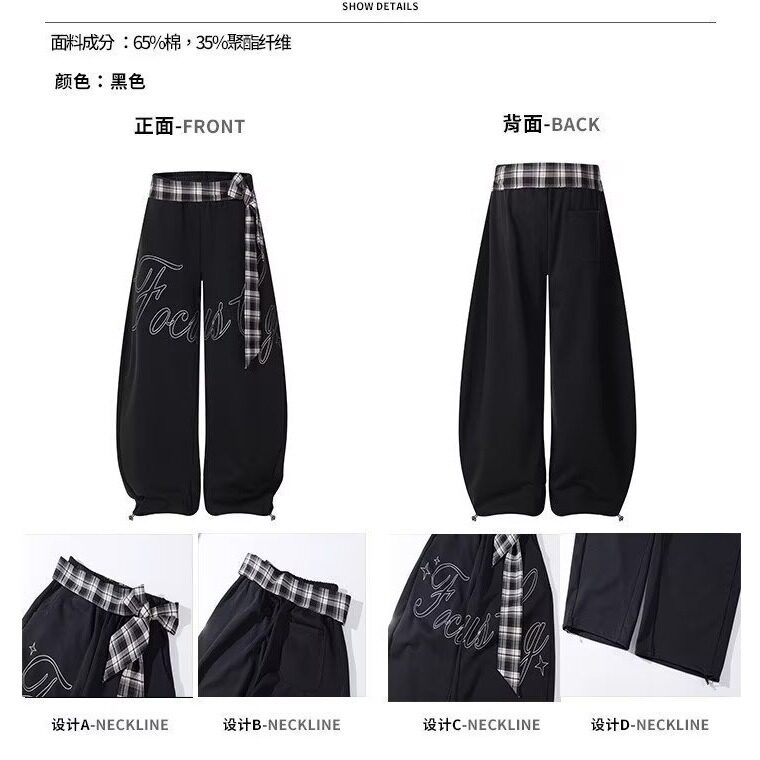 美式复古刺绣弯刀牛仔裤女2025夏季新款低腰宽松显瘦垂感阔腿裤,男装牛仔裤,星座506A