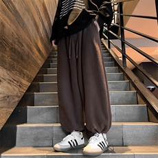 秋冬设计感潮牌阔腿裤日系cityboy摇粒绒束脚卫裤男K7569-P33，男装休闲裤，星座512-3