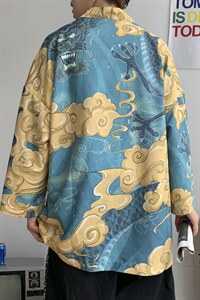 夏季 大码港风日系外套防晒服和服开衫薄款道袍披风汉服 F12/P40图片