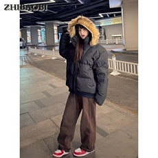 棉衣/冬季宽松街头外套男女夹克连帽棉服MF324-P108，男装夹克，星座412-1