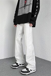 2022春装 高街暗黑风休闲喇叭裤子男女同款拉链直筒裤LK22005-P50图片