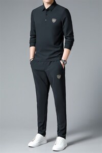 SXL9639秋季2023年新款男士长袖长裤修身休闲时尚卫衣套装P160图片