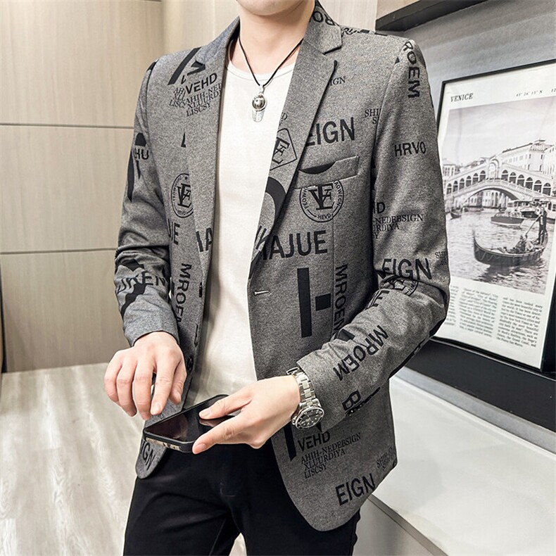 春秋帅气休闲韩版修身提花男士小西服两扣西服XZ613B-5310-P70,男装西服,星座613B