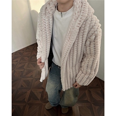 冬季男士棉服兔毛条纹绒虎皮纹宽松加绒加厚外套棉衣特p95，男装棉衣，电商B319