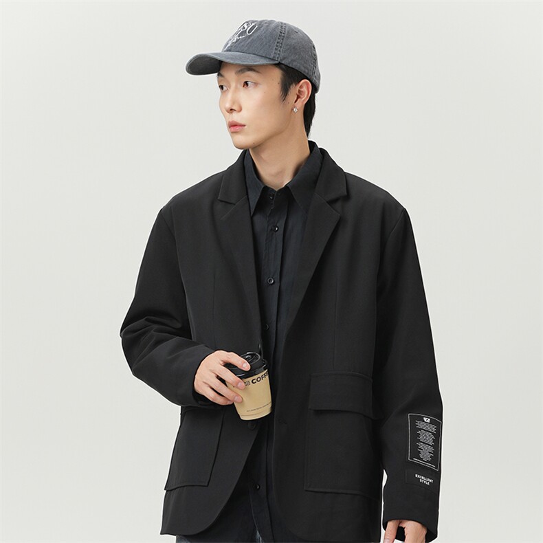 休闲情侣西装外套韩系氛围感穿搭高街英伦雅痞西服A436-2517-P85,男装西服套装,电商A436