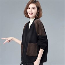 2020年冬装新款牛仔棉袄棉衣女格子拼接灯蕊绒外套女，女装棉衣/棉服，涵誉
