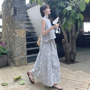 夏季新款韩系甜美减龄百搭显瘦开衫+半身裙两件套套装女图片