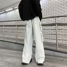 美式高街机能复古潮牌休闲长裤拖地阔腿宽松直筒多口袋G3108-P58，男装休闲裤，星座1109-3
