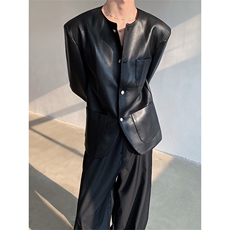 现货！25春季男士pu珍珠扣修身皮衣外套XZ85-P128，男装西服，电商B288
