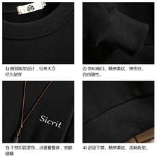 S6098-P35春季圆领卫衣男大码韩版宽松长袖外套男砖墙挂拍，男装卫衣，电商A040A