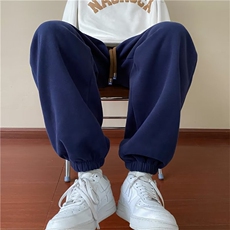 高街男士裤子秋冬加绒加厚潮牌羊羔绒束脚运动休闲裤子GK284-P40，男装休闲裤，星座1008
