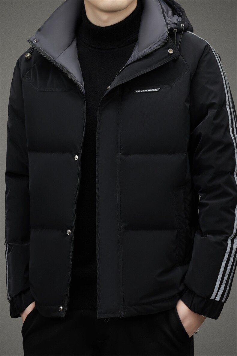 羽绒服男冬季新款商务休闲上衣中年连帽加厚保暖白鸭绒外套男装,男装羽绒服,电商B212（原钱塘6029）