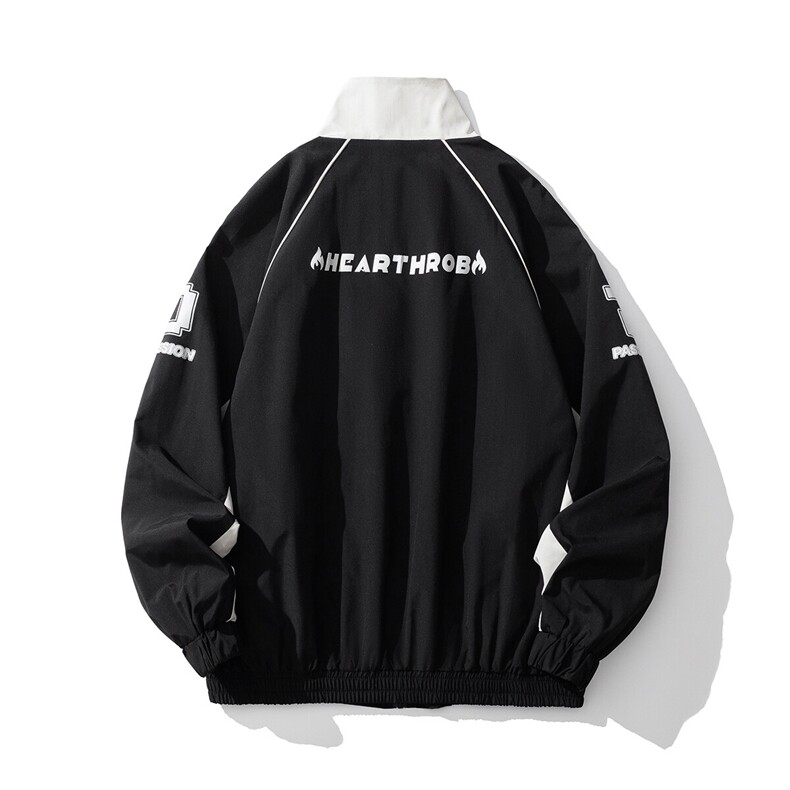 白底美式印花潮牌立领机车夹克男:聚酯纤维JK77979P68控108，男装夹克，星座226-1