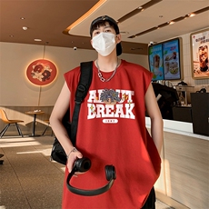 新款直播得物抖音品质纯棉250克重磅男无袖背心T恤T545P28控39，男装背心/马甲，电商C408(原B339-1)