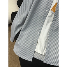 春季条纹衬衫外套男女春新款百搭内搭衬衣设计感小众上衣XX29P38，男装衬衫，星座1013-5