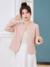 新中式G风外套女2026春季新款复古刺绣提花设计感时尚气质外套，女装短外套，卡杰菲