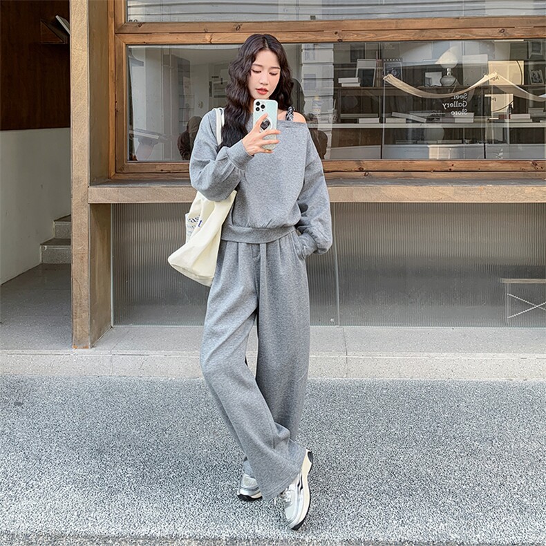 春装新款英伦格子拼接休闲套装时尚卫衣两件套2111P170K278,女装套装/套裙,2C219
