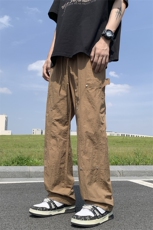 早秋皱感【三防】冰丝透气速干拖地休闲伐木伞兵裤XK009-P60控78，男装休闲裤，星座216(原A116)