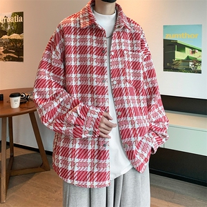 8XL-M 特大码轻奢高级感千鸟格闲大码情侣复古翻领夹克外套JK1303图片