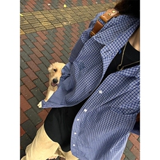 美式长袖衬衫男女新款街头格子衬衣外套宽松慵懒风上衣LC899-P35，男装衬衫，星座1008