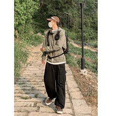 B221美式ins街头hiphop休闲大口袋宽松工装裤LK23121-P65控88，男装休闲裤，电商B221