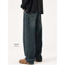 1506/QB150/P48豪霆.复古水洗宽松直筒男士春秋百搭休闲阔腿长裤，男装休闲裤，星座1506