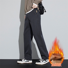 6266现货秋冬季抗皱加绒保暖休闲裤男直筒青年弹力百搭保暖棉裤，男装棉衣，星座224