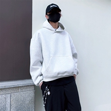 抖音得物高品质二开秋冬美式高街重磅结构辑明线连帽卫衣外套W75，男装卫衣，电商A486-1