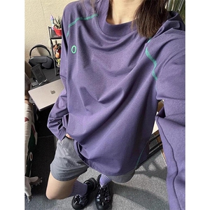 美式高街解构工艺速干长袖T恤男女款防晒罩衫户外运动潮牌骑行服图片