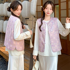 2026春季新款新中式g风提花刺绣设计感百搭无袖马甲，女装马甲，超帛