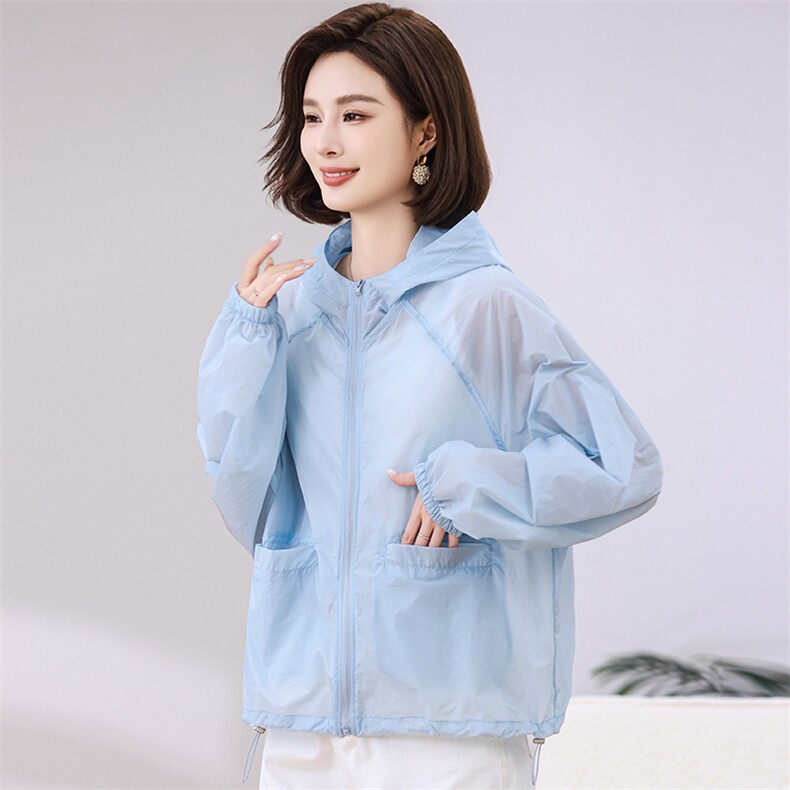 防晒衣女夏季2025新款防紫外线透气时尚百搭连帽开衫防晒服薄外套,女装防晒衣,独衣靓