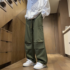 美式高街伞兵裤冲锋裤男宽松直筒休闲长裤23XK66658-P55图片