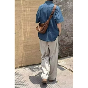 1506/Q20300/P42日系纯色肌理感伞兵裤