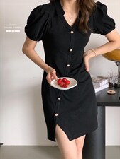 香丽迪2022年夏季新款拼接连衣裙女针织短袖圆领修身高腰，女装连衣裙，香丽迪1