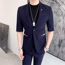 夏季七分袖西装套装男中袖西服袖九分裤A470-TZ03，男装西服套装，电商A207