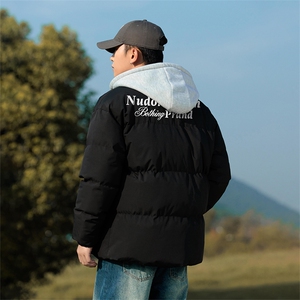 港风抖音直播得物品质加厚假两件连帽棉衣外套M1606P85图片