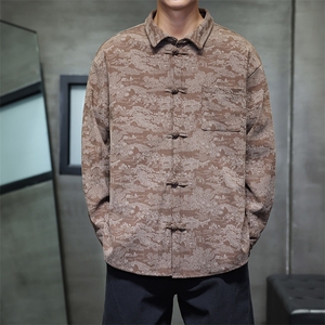 2025秋冬新款 灯芯绒 清明上河图 风盘扣唐装汉服 2535-P60图片