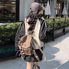 时尚撞色宽松短款长袖卫衣休闲百搭显瘦女装外套，商品下架区，秀美人生